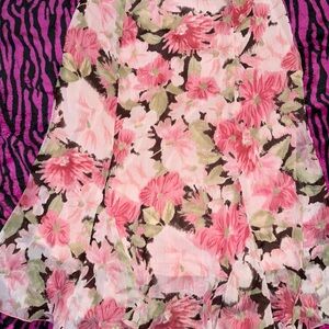 Floral Pink and Green Women's Skirt